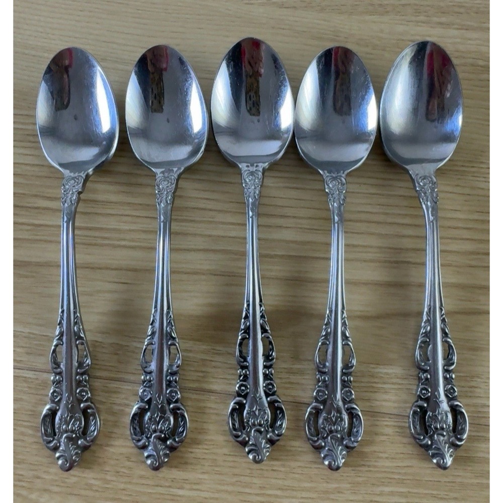 Vintage Stanley Roberts Lady Joann Teaspoons 6 1/4" Stainless Japan Set of 5